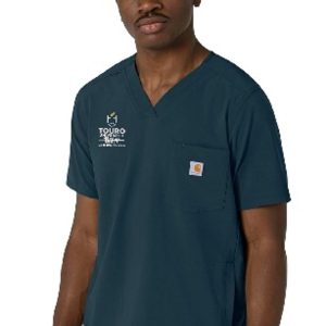 C16410 Carhartt Force Cross-Flex Men's V-Neck Scrub Top Navy