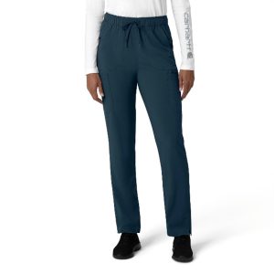 C53210 Carhartt Force Cross-Flex Women's Straight Leg Cargo Scrub Pant NAVY